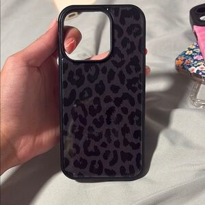 Leopard Print Phone Case - Black